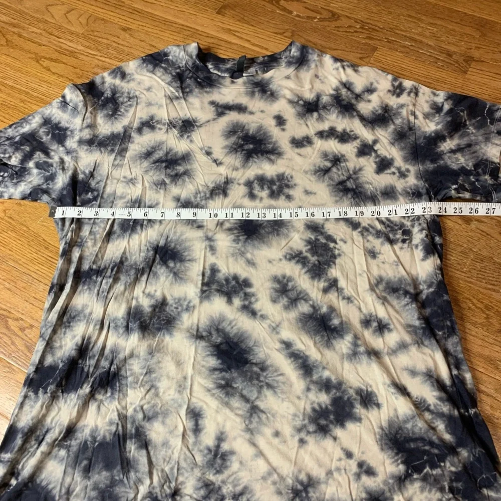 H&M Divided Oversized Tie Dye T-Shirt Black Grey XL - Picture 6 of 7